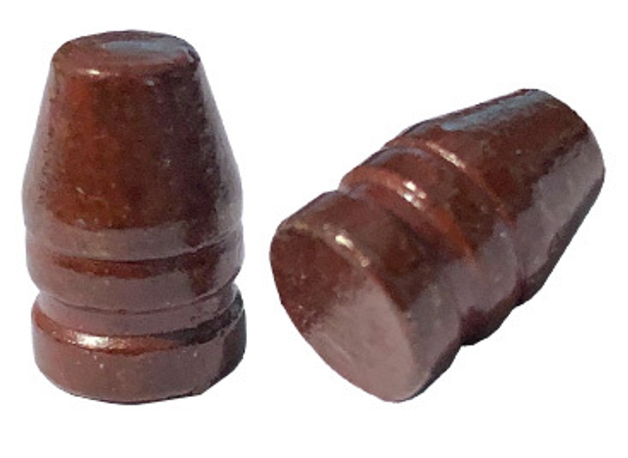 38/357 and 9 MM 125 Truncated Cone Flat Point - Beveled Base Coated Bullet